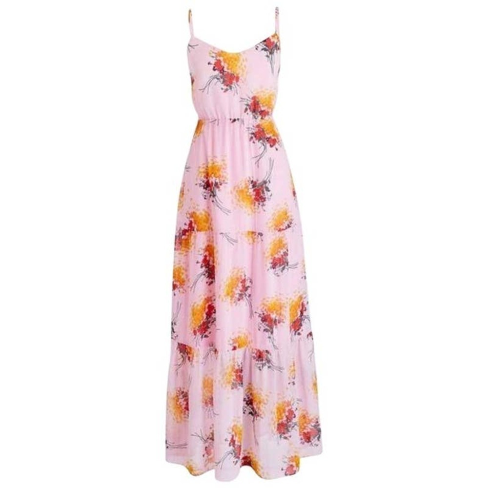 J. Crew Pink Sunburst Mercantile Tiered Bouquet Floral Maxi Short Casual Dress 2